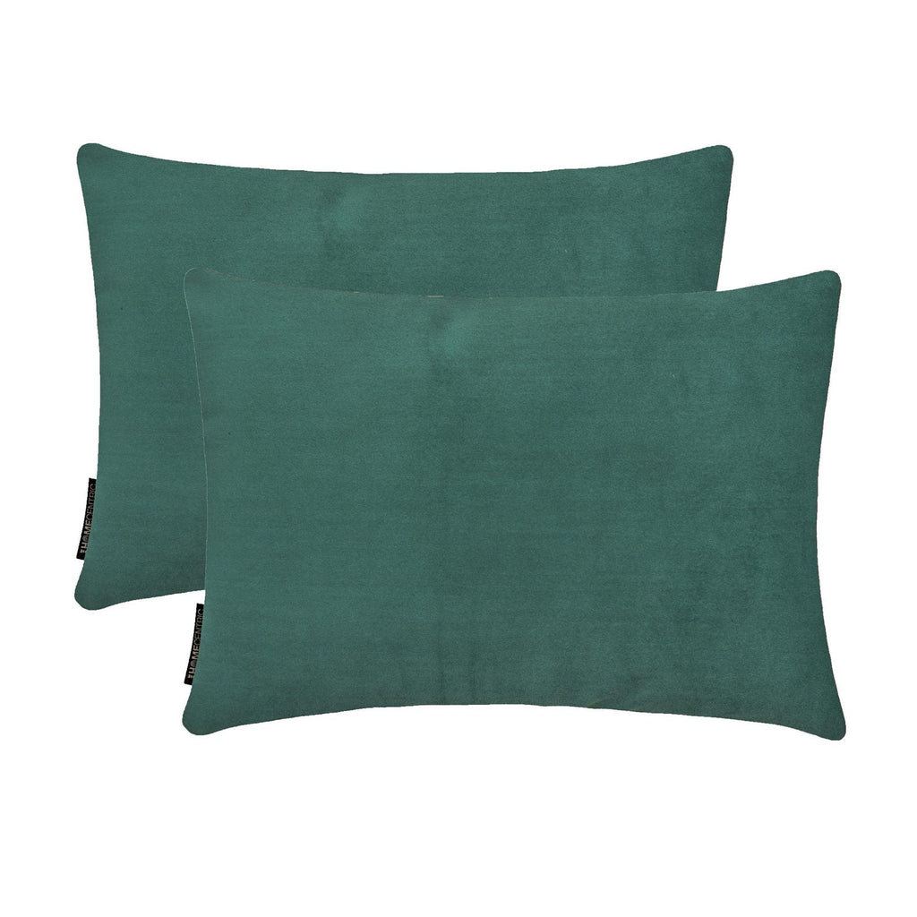 Teal Green Velvet Dream Lumbar Cushion Cover