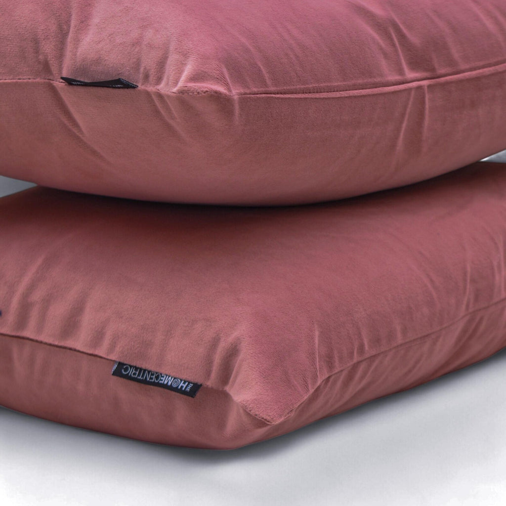 Blush Pink Plain Velvet Throw Cushion Cover - Blush Pink Velvet
