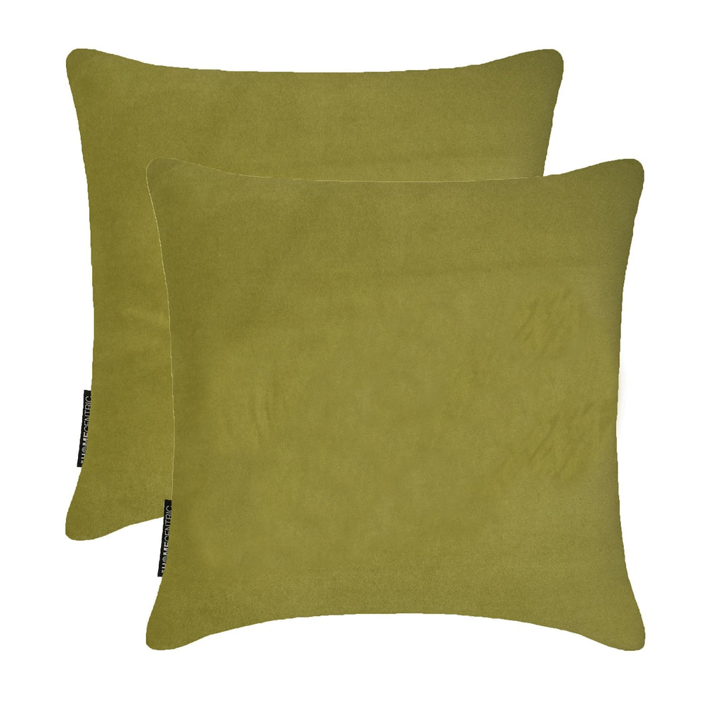 Chartreuse Plain Velvet Throw Cushion Cover - Chartreuse Velvet