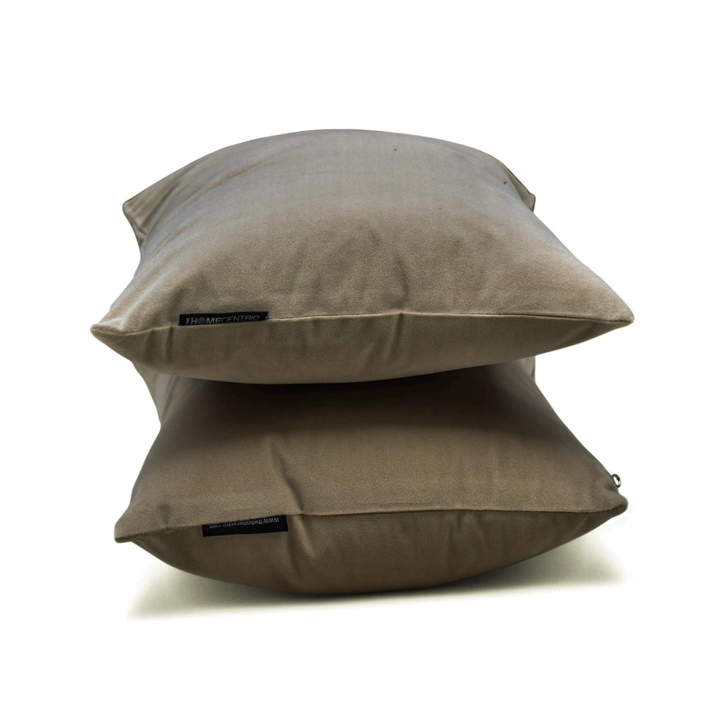 Taupe Velvet Lumbar Cushion Cover Pack of 2 - Taupe Velvet Dream