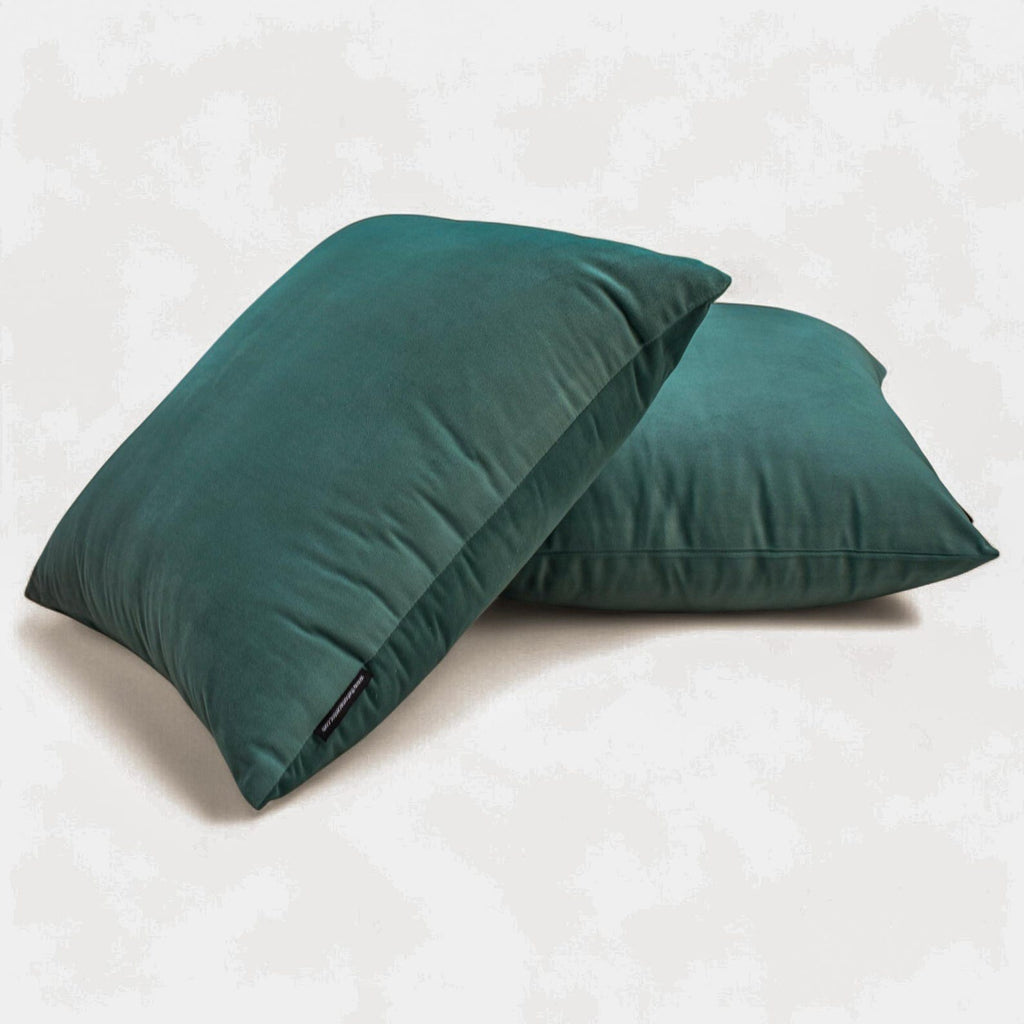 Teal Green Plain Velvet Throw Cushion Cover - Teal Green Velvet