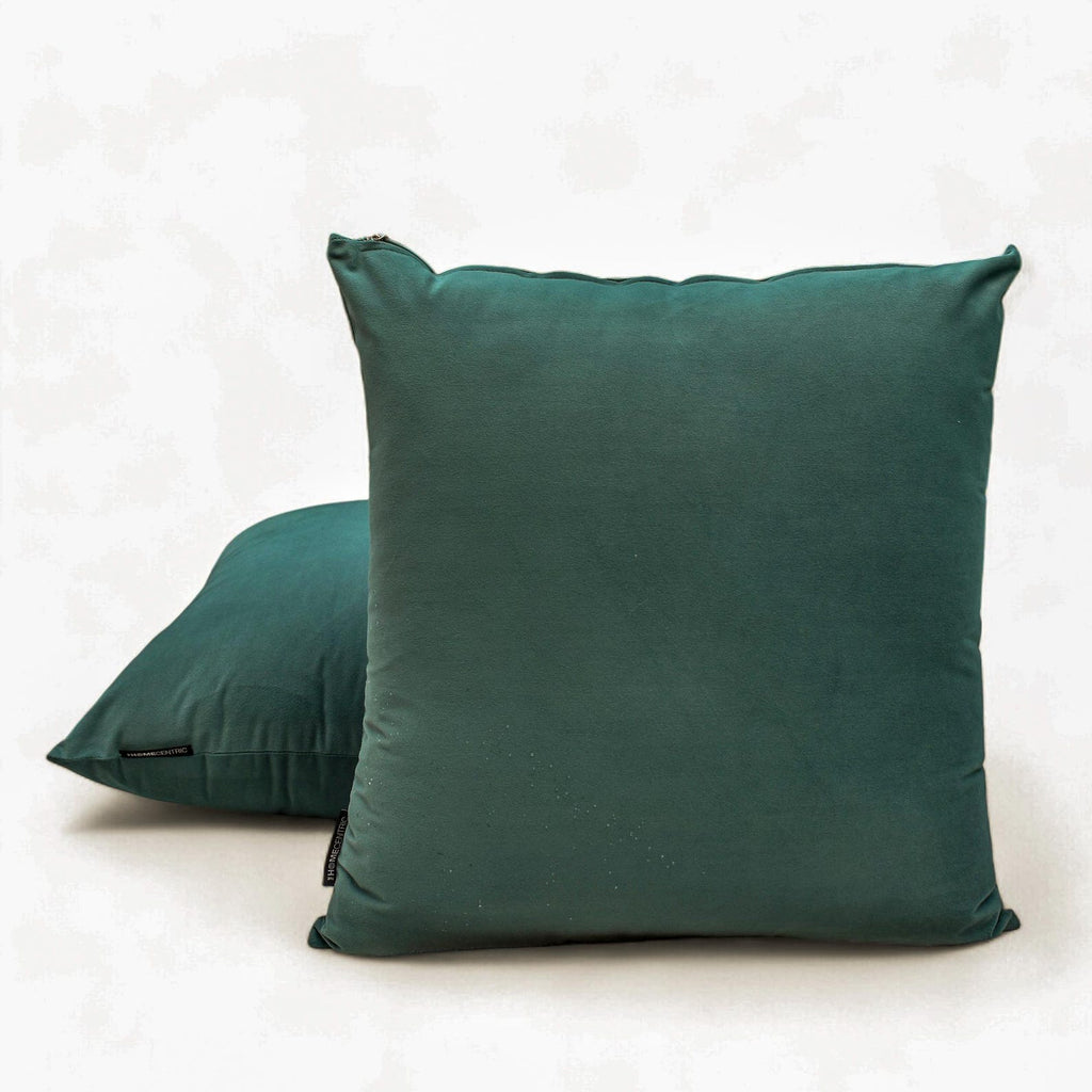 Teal Green Plain Velvet Throw Cushion Cover - Teal Green Velvet