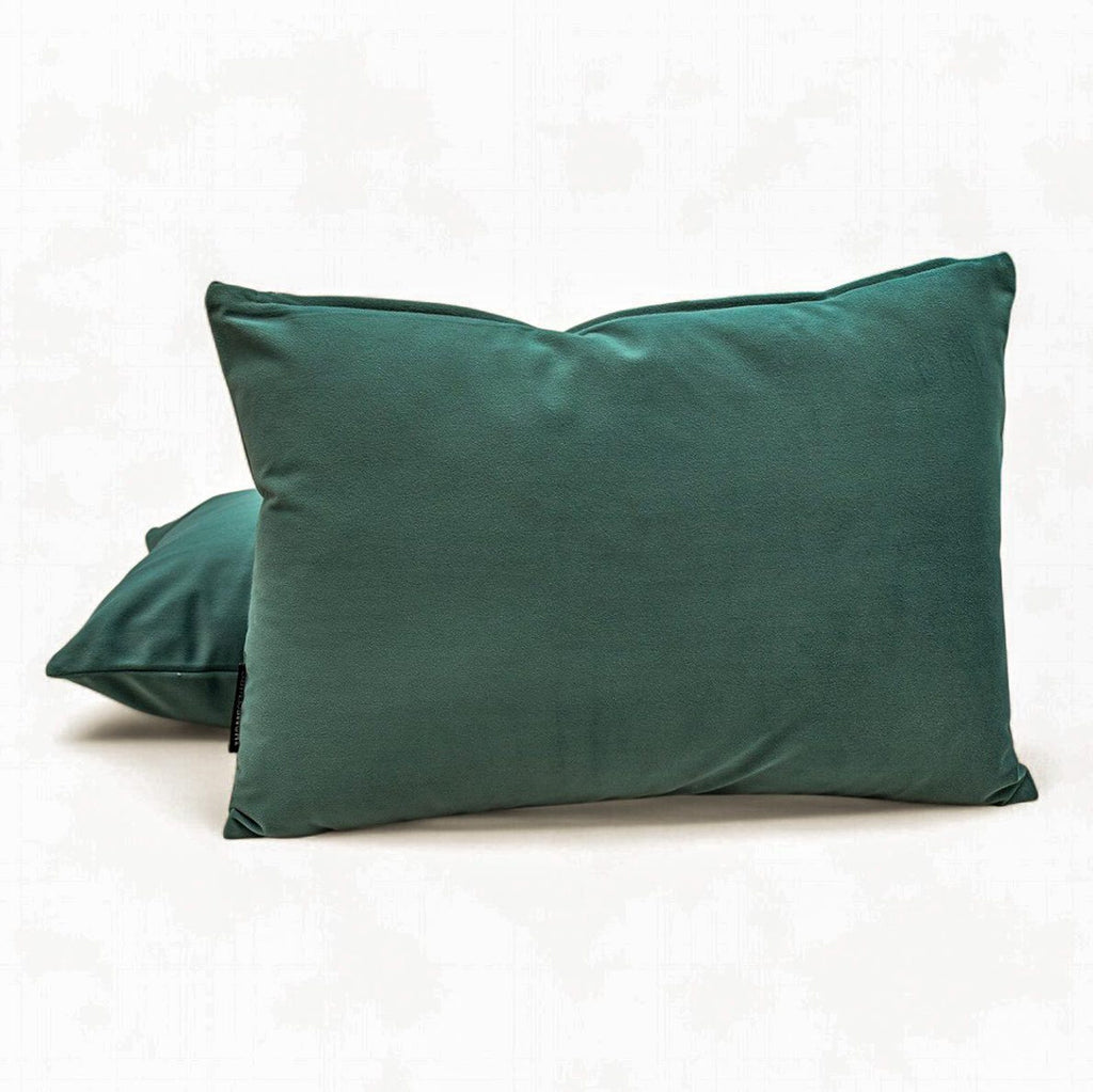 Teal Green Velvet Lumbar Cushion Cover Pack of 2 - Teal Green Velvet Dream