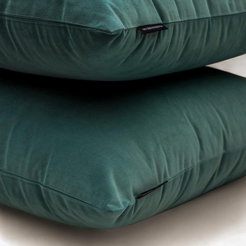 Teal Green Velvet Lumbar Cushion Cover Pack of 2 - Teal Green Velvet Dream