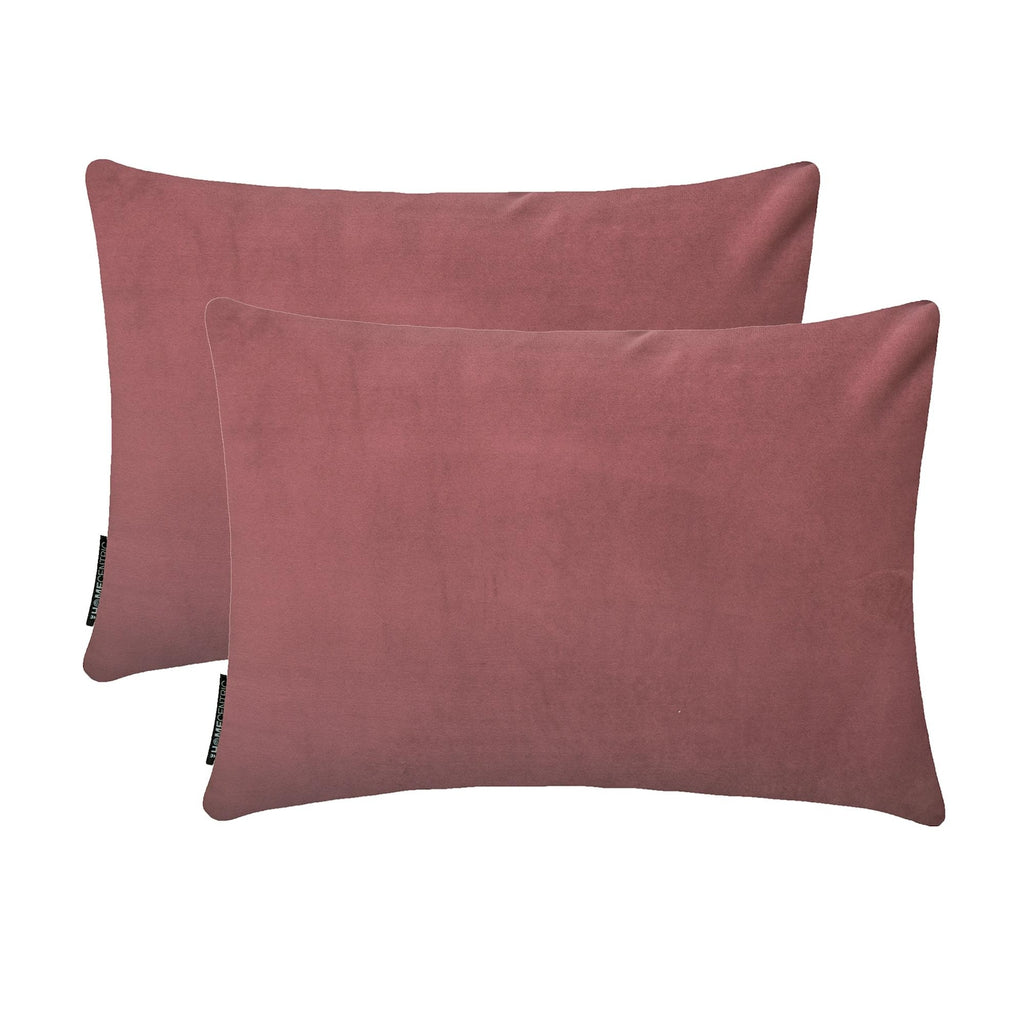 Blush Pink Velvet Lumbar Cushion Cover Pack of 2 - Blush Pink Velvet Dream