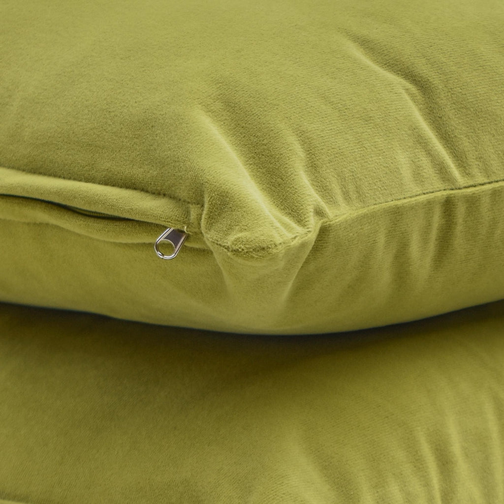Chartreuse Plain Velvet Throw Cushion Cover - Chartreuse Velvet