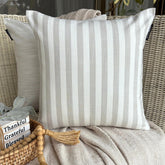 Stripe Plush Beige Throw Cushion Cover