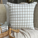 Checkmate Beige Throw Cushion Cover