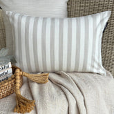 Beige Cotton Lumbar Cushion Cover - Lush Lines Beige