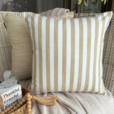 Stripe Plush Ochre Throw Cushion Cover