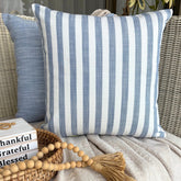 Stripe Plush Blue Throw Cushion Cover