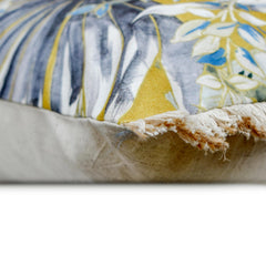 Yellow Cotton Lumbar Cushion Cover - Cockatoo Garden