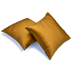Dark Gold Plain Satin Throw Cushion Cover - Dark Gold Slub Satin