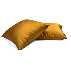 Dark Gold Plain Satin Throw Cushion Cover - Dark Gold Slub Satin