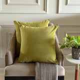 Chartreuse Plain Velvet Throw Cushion Cover - Chartreuse Velvet