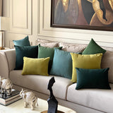 Chartreuse Plain Velvet Throw Cushion Cover - Chartreuse Velvet