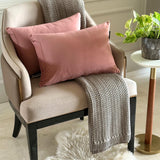Blush Pink Velvet Lumbar Cushion Cover Pack of 2 - Blush Pink Velvet Dream