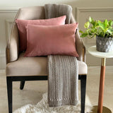 Blush Pink Velvet Dream Lumbar Cushion Cover
