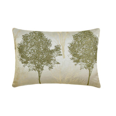 Green Jacquard Lumbar Cushion Cover - Misty Evergreen