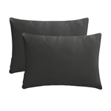 Charcoal Slub Satin Lumbar Cushion Cover