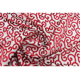 Cayenne Red Scrolls Printed Velvet Fabric By the Metre