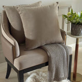 Taupe Plain Velvet Throw Cushion Cover - Taupe Velvet
