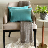 Aqua Velvet Dream Lumbar Cushion Cover