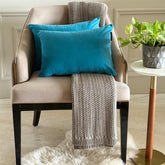 Turquoise Velvet Dream Lumbar Cushion Cover