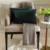 Bottle Green Velvet Dream Lumbar Cushion Cover