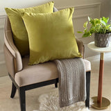 Chartreuse Plain Velvet Throw Cushion Cover - Chartreuse Velvet