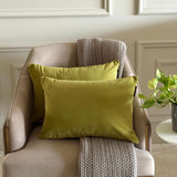Chartreuse Green Velvet Lumbar Cushion Cover Pack of 2 - Chartreuse Velvet Dream