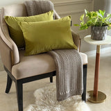 Chartreuse Green Velvet Lumbar Cushion Cover Pack of 2 - Chartreuse Velvet Dream