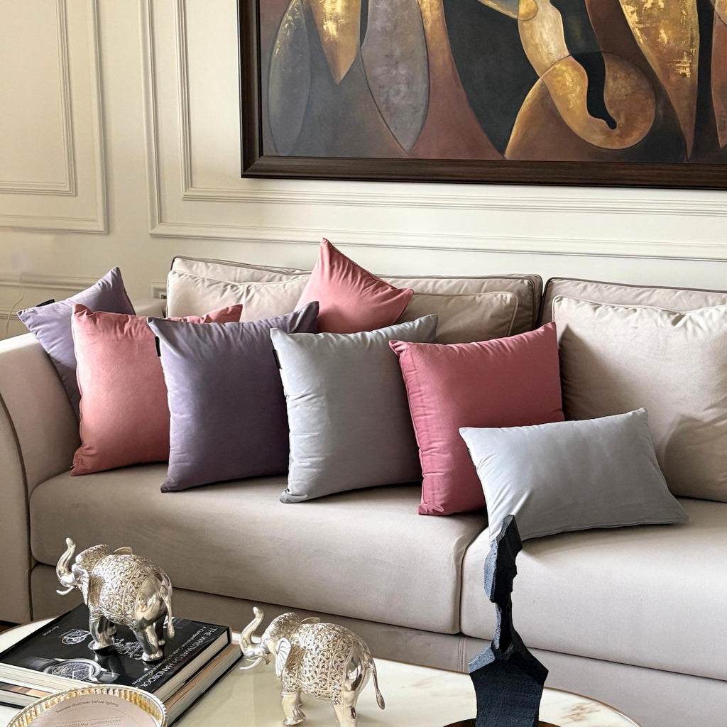Blush Pink Velvet Lumbar Cushion Cover Pack of 2 - Blush Pink Velvet Dream
