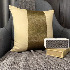 Gold Center - Gold Art Silk Throw Pillow Cover