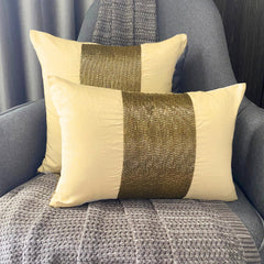Gold Center - Gold Art Silk Throw Pillow Cover