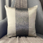 Gunmetal Center - Gray Art Silk Throw Pillow Cover