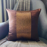 Center Stage - Brown Art Silk Decorative Euro Sham