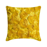 Sun Blooms - Yellow Art Silk Decorative Euro Sham