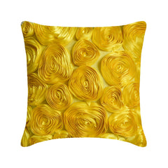 Sun Blooms - Yellow Art Silk Decorative Euro Sham