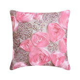 Sweet Kisses - Pink Art Silk Throw Pillow Cover