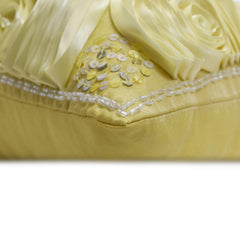 Creamy Yellow Roses - Yellow Art Silk Throw Pillow Cover