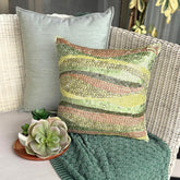 Eco Friendly - Green Art Silk Decorative Euro Sham
