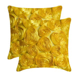 Sun Blooms - Yellow Art Silk Decorative Euro Sham