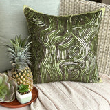 Chlorophyll - Green Art Silk Decorative Euro Sham