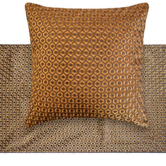 Honeycomb Luxe - Jacquard Gold Decorative Bed Runner and Cushion Cover