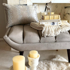 Silver Velvet Lumbar Cushion Cover - Crystal Frostline