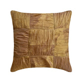 Dreamy Gold - Gold Crushed Art Silk Throw Pillow Cover