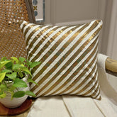 Unfolding Ivory Antique Gold - Ivory Art Silk Throw Pillow Cover