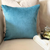 Teal Blue Velvet Throw Cushion Cover - Teal Blue Cords