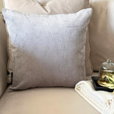 Light Gray Velvet Throw Cushion Cover - Light Gray Cords